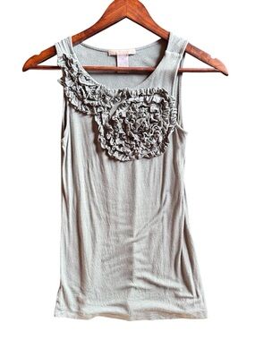Design History Vintage Sleeveless Ruffle Tank Top Light Sage Woman’s Size XS